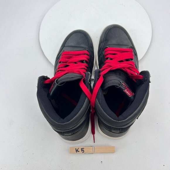 Nike Air Jordan 1 Retro High Men Size 9.5 555088-060 Black Satin Gym Red Shoes - Picture 10 of 12